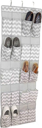 Home Basics Chevron Collection Storage and Organization (20 Pocket Over the Door Shoe Holder)