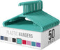 Plastic Hangers 50 Pack Aqua - Clothes Hangers - Makes The Perfect Coat Hanger and General Space Saving Hangers for Closet and New Apartment Essentials - Percheros Ganchos para Colgar Ropa Hangars