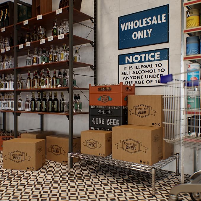 24" Deep x 36" Wide x 8" Height Wire Shelving Kit | 1-Tier | NSF Commercial Storage Rack Unit