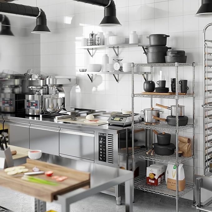 18" Deep x 24" Wide x 64" Height Wire Shelving Kit | 5-Tier | NSF Commercial Storage Rack Unit
