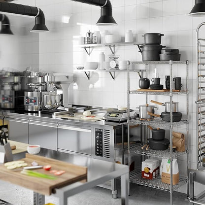 18" Deep x 24" Wide x 64" Height Wire Shelving Kit | 5-Tier | NSF Commercial Storage Rack Unit