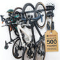 StoreYourBoard BLAT Modular Wall Bike Rack - Adjustable Bike Wall Mount System for Mountain Bikes and Road Bikes - Holds Up to 4 Bikes with Accessories - Heavy-Duty Steel Garage Storage Hooks - Black