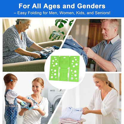 BoxLegend V5 Shirt Folding Board T-Shirt Folder Clothes Folder Laundry Organizer Helper for Adult Clothing Durable Plastic Folding Tool, Green