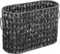 Coeusy Black Toilet Paper Storage Basket,Large Free Standing Toilet Paper Organizer,Waterproof Narrow Wicker Basket for Bathroom,Under Sink,or Cabinet