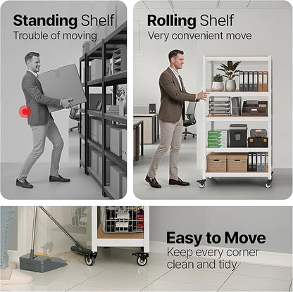 HOMEDANT House 36.2" W 5 Tier Heavy Duty Garage Shelving Adjustable Metal Rack Storage Shelves Standing Shelf Unit Organizers Pantry Closet Office White 2Pack