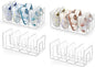 HBlife Clear Acrylic Kids Shoe Rack for Closet Organizers and Storage, Small Shoe Rack 4 Sections Toddler Baby Shoe Storage Organizer Stackable Shoe Shelf,Desk File Sorter Book Purse Organizer(4 Pack)