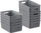 12 Pack Plastic Storage Baskets, Small Baskets for Organizing, Plastic Storage Bins Wicker Pantry Organizer Bins Household Toys for Laundry Room, Bedrooms, Kitchens, Cabinets, Countertops