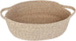 MEGASKET Brown Variegated Small Woven Basket, 13” x 9” x 5” Baskets for Gifts Empty, Cotton Rope Gift Basket, Cute Nursery Baby Organizer, Cat Dog Toy Bin Box, Wicker Storage Bin with Handle