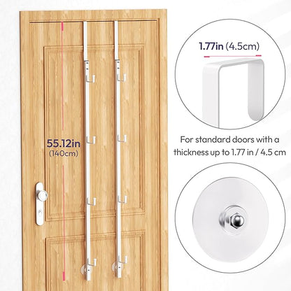SWTYMIKI Over Door Hat Rack -1 Packs Metal Hanging Hat Organizer with 4 Hooks Design, Baseball Cap Hanger Organizer Storage Holds up to 20 Caps for Door, Bedroom, Closet