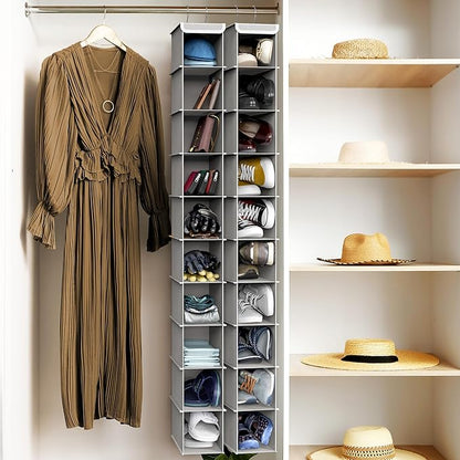 Simple Houseware 10 Shelves Hanging Shoes Organizer Holder for Closet, Grey