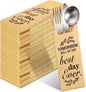Gueevin 100 Pcs Tomorrow Will Be The Best Day Ever Wedding Paper Silverware Bags Cutlery Sleeves Kraft Utensils Bag Silverware Holder Pockets for Wedding Rehearsal Dinner Engagement Bride Shower Party