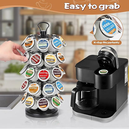 BLACKSMITH FAMILY K Cup Holders,K Cup Holder, K Cups Holder,K Cup Carousel, Coffee Pods Holder Storage Organizer Stand,No Assembly Required,Black (40 Pods Capacity Easy Assembly Glossy Black)