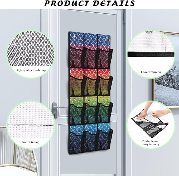 Scales Over The Door Shoes Organizers,Behind Door Shoes Hang Holder Rack,Storage for Small Spaces,Hanging Storage Bags