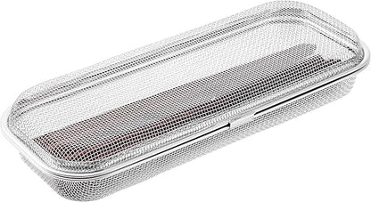 Chopstick Holder for Dishwasher, Kitchen Small utensil organizer for drawer, Mesh 304 Stainless Steel with Lid and Lock, Great accessory for Chopstick or Straw
