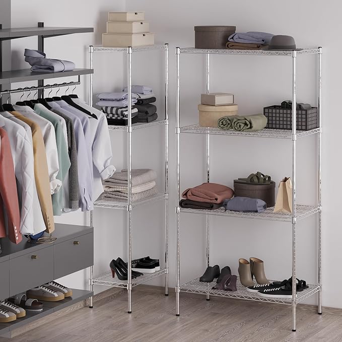 21" Deep x 36" Wide x 74" Height Wire Shelving Kit | 4-Tier | NSF Commercial Storage Rack Unit