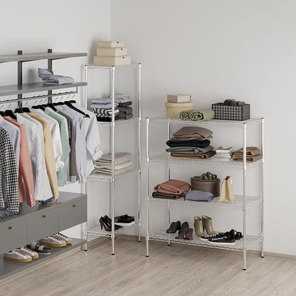 21" Deep x 42" Wide x 54" Height Wire Shelving Kit | 4-Tier | NSF Commercial Storage Rack Unit