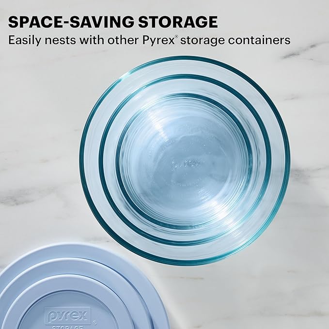 Pyrex Colors Tinted (12-PC Full Set) Small/Medium/Large Food Storage Container Set, Snug Fit Non-Toxic Plastic BPA-Free Lids, Freezer Dishwasher Microwave Safe, 3 Cup, 6 Cup & 11 Cup