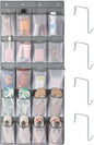 F-color Large Hanging Organizer - Over the Door Shoe Organizer, Cruise Essentials for Closet & Pantry, 20 Breathable Mesh Pockets, Space Saving Hanging Storage Holder with 4 Heavy-Duty Metal Hooks