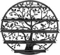 Sorbus Wall Mounted 5 Tier Nail Polish Rack Holder - Tree Silhouette Round Metal Salon Wall Art Display (Black)
