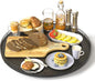 Oroyutor 16" Oak Wooden Lazy Susan Turntable for Dining Table, Large Round Lazy Susans Organizer for Kitchen Countertop, Tabletop 360°Rotating Tray for Spice Organization and Storage Black Home Decor