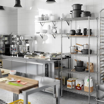 18" Deep x 30" Wide x 74" Height Wire Shelving Kit | 5-Tier | NSF Commercial Storage Rack Unit