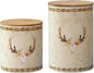 Paseo Road Desert Skull Western Canister Sets for Kitchen Counter, Set of 3 Kitchen Canisters for Countertop, Deer Skull Floral Print Ceramic Food Storage Jars with Lids