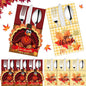 36 Pieces Thanksgiving Utensil Cutlery Holders Cutlery Wraps Bag with Maple Leaf and Turkey Give Thanks Cutlery Pouch Holder Silverware Pouch Bags for Fall Harvest Party Supplies Thanksgiving Decor