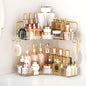 Corner Bathroom Counter Organizer 2 Tier Bathroom Organizers and Storage Countertop with Hooks Skin Care Exquisite Vanity Organizer Countertop Bathroom Storage Dresser, Kitchen-Clear