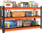 3-Tier Garage Shelving Heavy Duty,48" W Metal Shelving Unit for Garage,1600lbs Load Capacity Utility Rack Shelves & Shelves,48" W x 18" D x 39" H(Red)