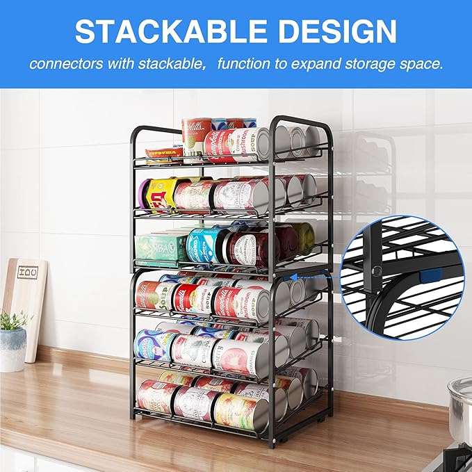 3 Tier Stackable Can Rack Organizer,for food storage,kitchen cabinets or countertops,Storage for 36 cans,Bronze