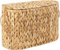StorageWorks Toilet Paper Storage with Lid, Toilet Paper Storage Holder for 6 Regular Rolls, Wicker Basket for Bathroom, Natural Water Hyacinth