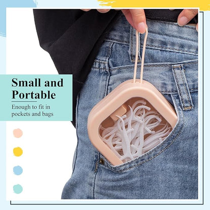 Kathfly 4 Pcs Vivid Colors Hair Tie Organizer Portable Hair Accessory Storage Containers Stackable Tie Bobby Pin Holder Home Cotton Swab Dispenser Accessories Jewelry Organizer Box