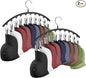 Hat Hangers for Closet, Metal 2 Pack Hat Organizer Holder for Hanger Closet Display, Hat Racks for Baseball Caps w/10 Clips, Hat Holder for Ball Caps & Accessories, for Men Women, Black