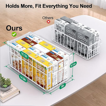 MSERCUOR Freezer Organizer Bins, 4 Pack Stackable Deep Chest Freezer Organizer Bins, Foldable Baskets with Handles, White Storage Container Baskets for 5/ 7 Cu.FT Sort Frezen Meats