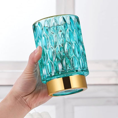 Makeup Brush Holder Organizer,Toothbrush Holders,Desk Pen Pencil Holder,Multifunctional Vintage Glass Brush Cup（A39-6-US）