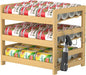 Bamboo Rolling Can Organizer for Pantry, Stackable 3 Tier Canned Food Storage Rack for Kitchen Can Storage Organizer Set with Can Opener & Hooks for Cabinet & Countertop, Holds up to 36 Cans