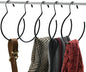 5 Pcs Scarf Ring Hangers Non-Slip Belt Holder With Hook - Organizers for Ties, Scarves, Belts, Tank Tops - Wardrobe Storage Rack Closet Accessory Hangers, Black