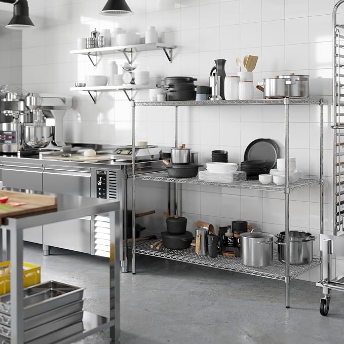 24" Deep x 54" Wide x 54" Height Wire Shelving Kit | 3-Tier | NSF Commercial Storage Rack Unit