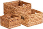 Honey-Can-Do Banana Leaf Storage Baskets –Water Hyacinth Woven Basket, Decorative Baskets for Shelves, Basket for Gifts, Closet, Pantry, and Home Organization, Set of 3, Multi-Size
