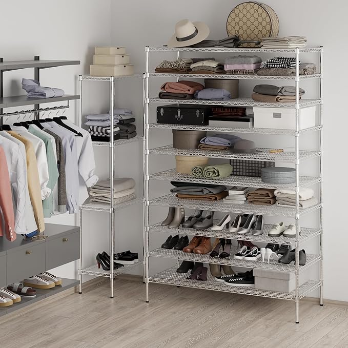 24" Deep x 54" Wide x 86" Height Wire Shelving Kit | 10-Tier | NSF Commercial Storage Rack Unit