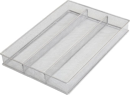 YBM HOME Metal Silverware Organizer for In-Drawer Cutlery Storage, 3 Compartment Mesh Cutlery Flatware Tray Sorts Kitchen Utensils, Great for Office Supplies 1150-12