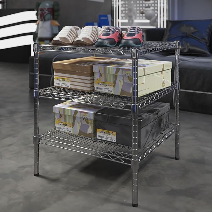 24" Deep x 24" Wide x 27" Height Wire Shelving Kit | 3-Tier | NSF Commercial Storage Rack Unit