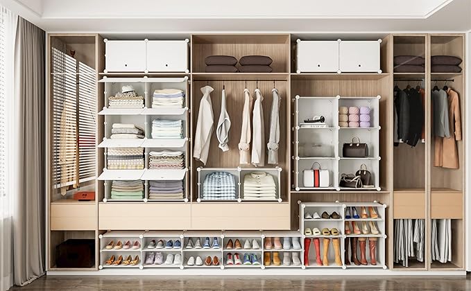 HOMIDEC Shoe Storage Cabinet, 48 Pairs Shoe Rack 3 by 8 Tier Space Saving Shoe Organizer for Closet Hallway Living Room Bedroom Garage