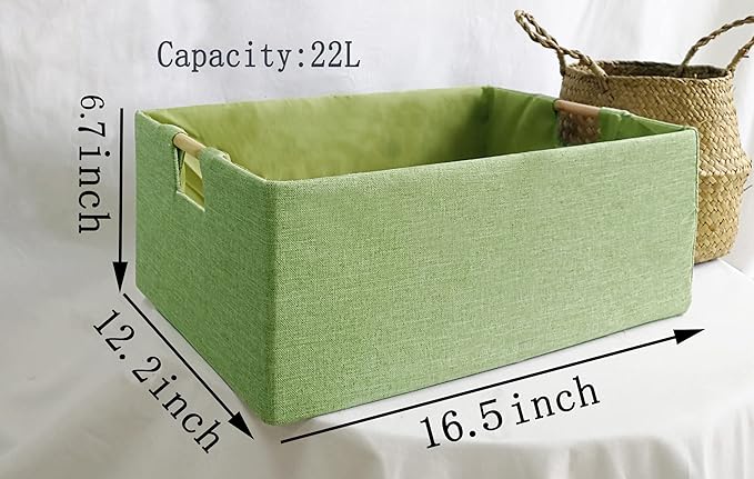 Storage Bin for Shelves Rectangle Closet Baskets Foldable Box with Handles, Gray Storage Bins, Storage Boxes for Home Office Car Dormroom