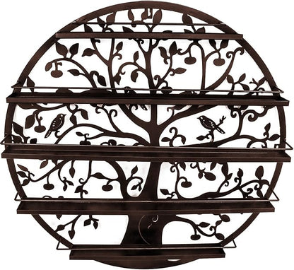 Sorbus® Wall Mounted 5 Tier Nail Polish Rack Holder - Tree Silhouette Round Metal Salon Wall Art Display (Bronze)