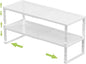 Jojocross Expandable Adjustable Stackable Kitchen Organizer, Spice Rack,Metal Pantry Storage Shelves Racks,Counter Shelf for Cabinets, Countertop, Cupboard (2 Packs/Medium/White)