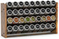 NESAPTO Spice Rack Organizer for Cabinet, Wood 4-Tier Vertical Seasoning Organizer, Wall Mount or Countertop Spice Shelf, Holds 36 Jars (No Jars Included), 17.2" W x 9.4" H
