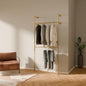 pamo Industrial Pipe Clothing Rack Gold - 441 lbs Capacity - Wall Mounted Clothes Rack and Walk In Closet for Wardrobe