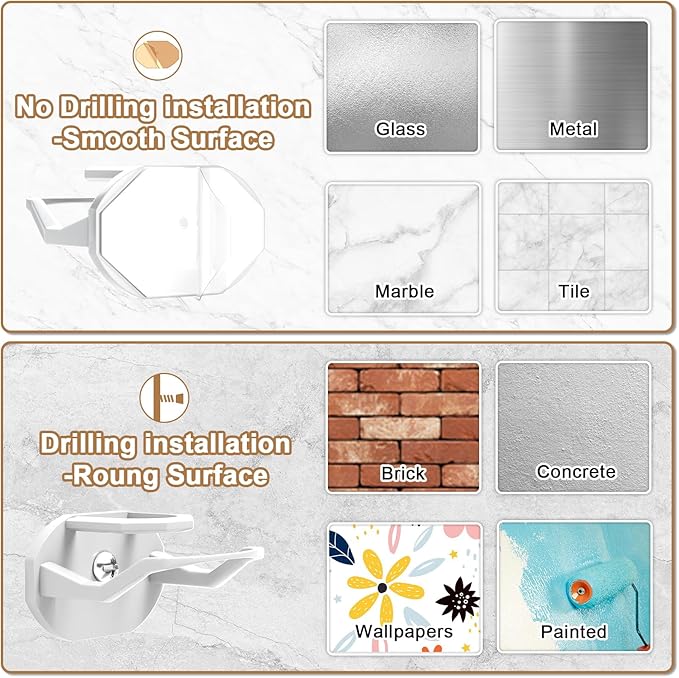 Niunuerga 48 Pack Adhesive Hat Hooks for Wall, Super Strong Hat Rack for Baseball Caps, Hat Organizer Display for Home Decor, Hat Hangers Holder for Wall, Door, Closet, No Drilling (White)