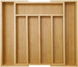Expandable Large Utensil Drawer Organizer Cutlery Tray Bamboo Kitchen Silverware Organizer Cooking Utensil Tray Holder Adjustable Wooden Flatware Organizer for Drawer Spoon Fork Silverware Tray